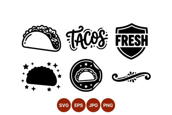Fresh Tacos Black White Icons: A Designer’s Review