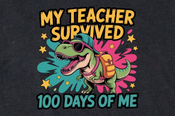 Review: Funny Preppy Dino 100 Days of School Png
