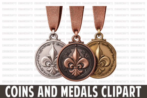 Reviewing Coins and Medals Clipart PNG for Embroidery