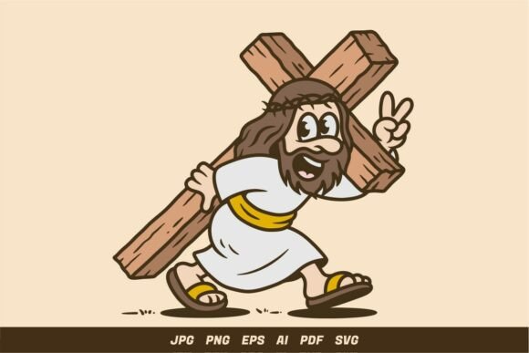 Reviewing Cute Cartoon Jesus Carrying Cross for Embroidery